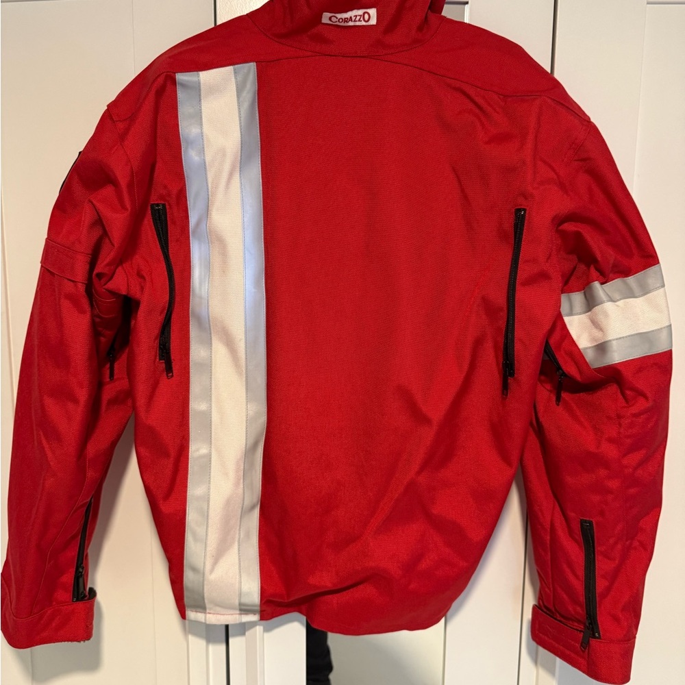 Vespa moto jacket Red Jacket with Reflective Stripes - Picture 2 of 6